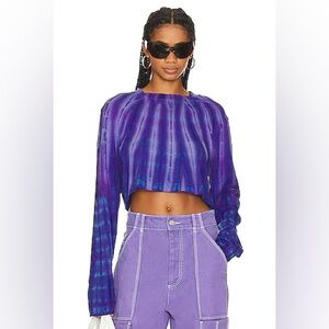 Revolve Cotton Citizen Purple Tie-Dye Crop Top